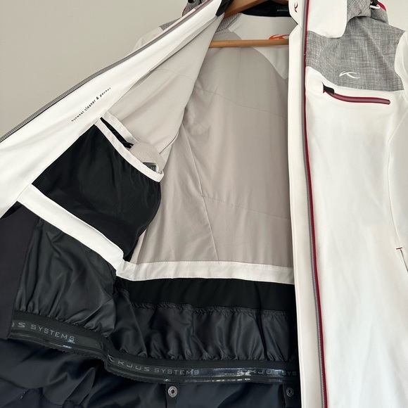 White and Gray Women's Ski Jacket - Picture 3 of 5